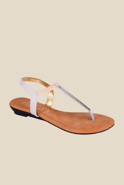 Khadim's Cleo White Sling Back Sandals Khadim's Cleo White Sling Back Sandals