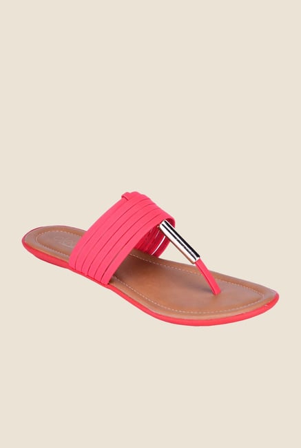Khadim's Cleo Coral T-Strap Sandals Khadim's Cleo Coral T-Strap Sandals