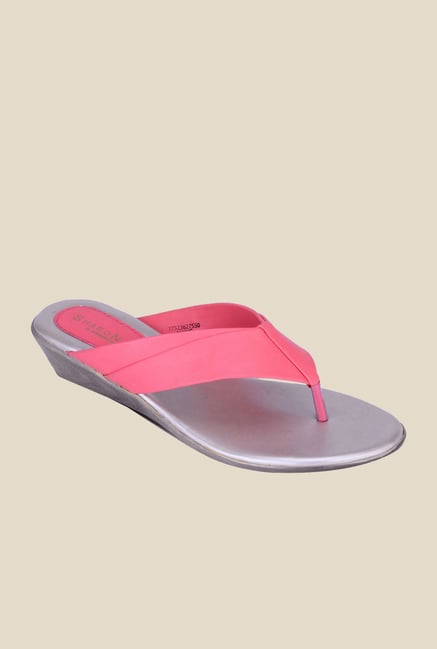 Khadim's Sharon Pink Wedge Sandals Khadim's Sharon Pink Wedge Sandals