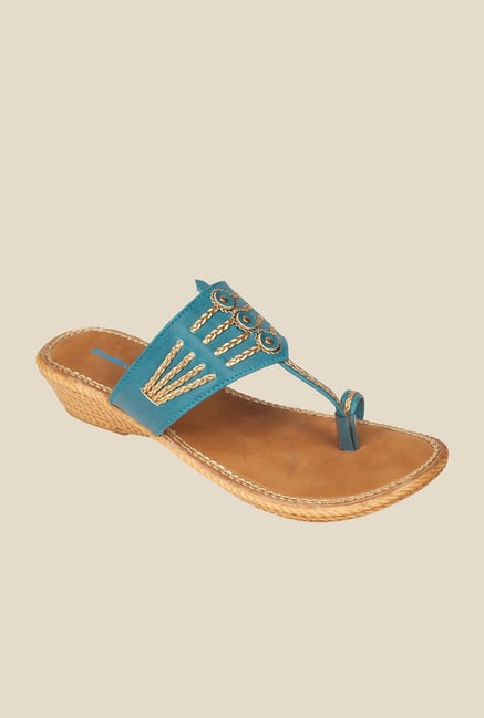 Khadim's Blue Wedge Heeled Sandals Khadim's Blue Wedge Heeled Sandals