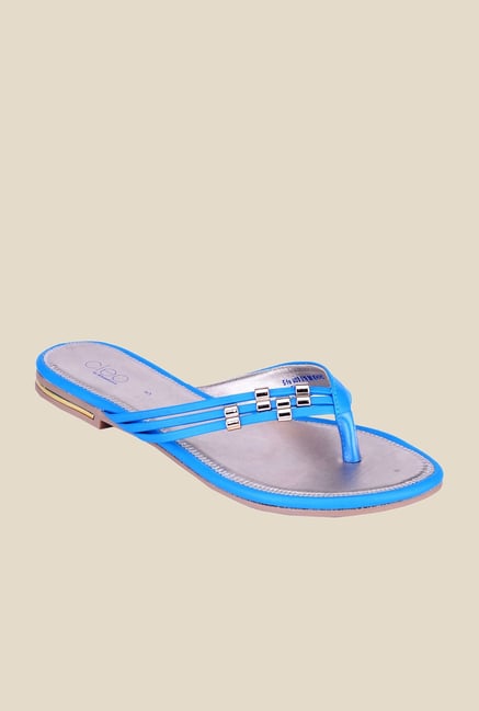 Khadim's Cleo Blue & Gold Thong Sandals Khadim's Cleo Blue & Gold Thong Sandals
