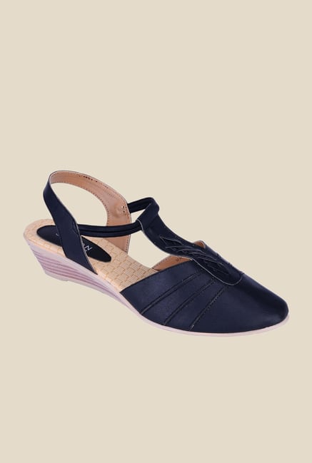 Khadim's Sharon Black Sling Back Wedges Khadim's Sharon Black Sling Back Wedges