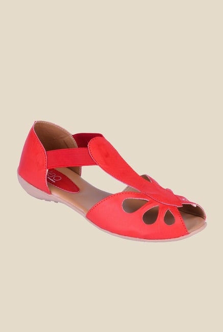 Khadim's Cleo Red Slide D'orsay Sandals Khadim's Cleo Red Slide D'orsay Sandals