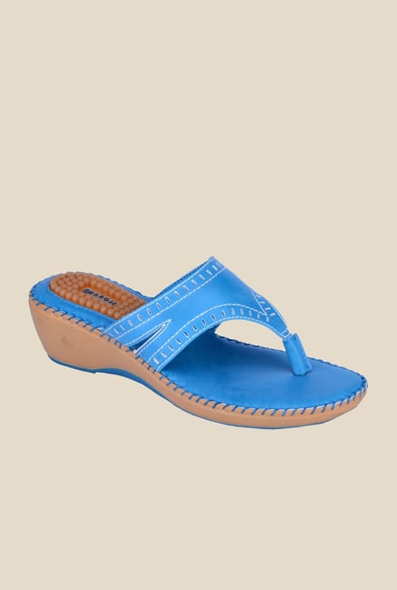 Khadim's Sharon Blue Wedge Heeled Sandals Khadim's Sharon Blue Wedge Heeled Sandals
