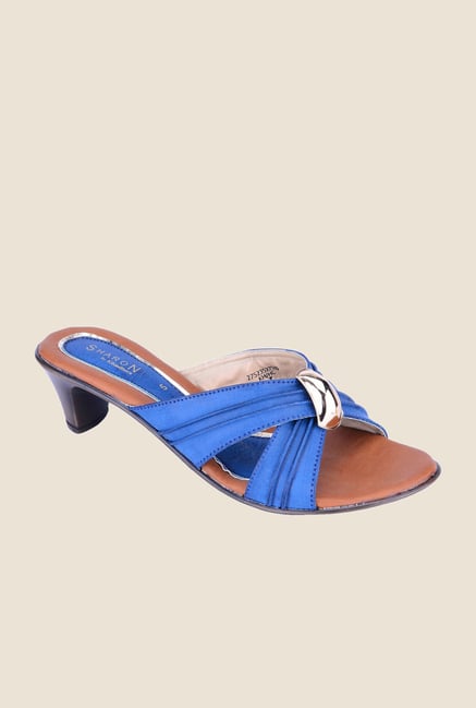 Khadim's Sharon Blue & Gold Casual Sandals Khadim's Sharon Blue & Gold Casual Sandals
