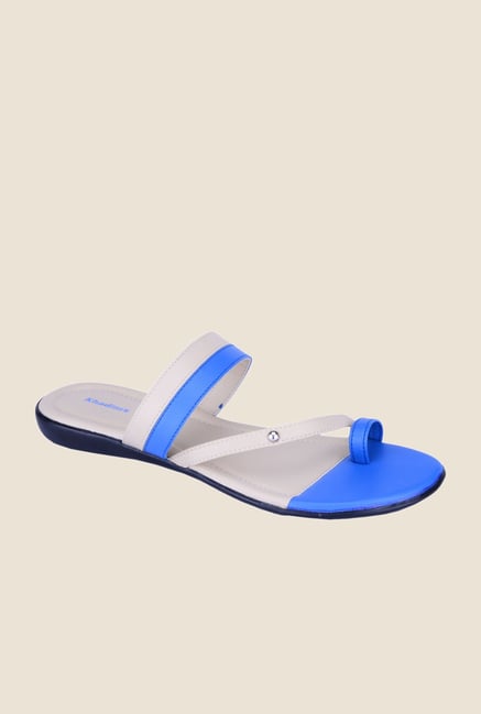 Khadim's Blue & White Toe Ring Sandals Khadim's Blue & White Toe Ring Sandals