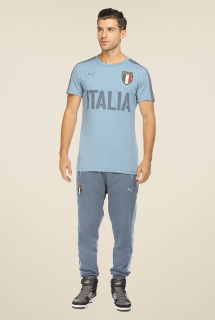 Puma Light Blue Logo Print T Shirt Puma Light Blue Logo Print T Shirt