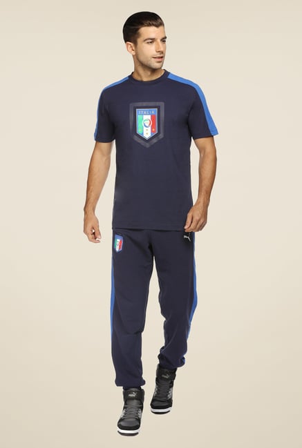 Puma Navy Logo Print T Shirt Puma Navy Logo Print T Shirt