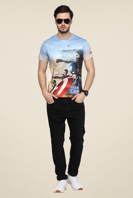 Yepme Team Cap Blue Graphic Printed T Shirt Yepme Team Cap Blue Graphic Printed T Shirt
