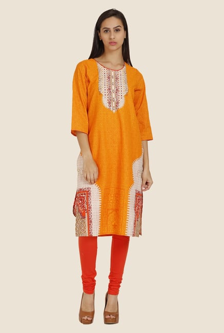 Aurelia Orange Printed Kurta Aurelia Orange Printed Kurta