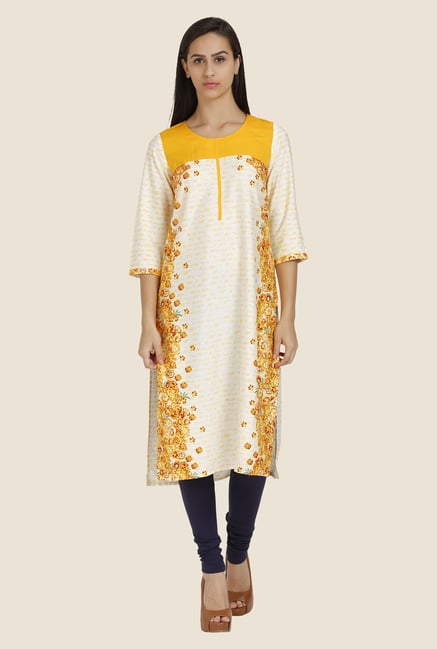 Aurelia Yellow Floral Print Kurta Aurelia Yellow Floral Print Kurta