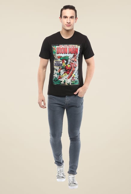 Yepme Marvel & Disney Black Graphic Printed T Shirt Yepme Marvel & Disney Black Graphic Printed T Shirt