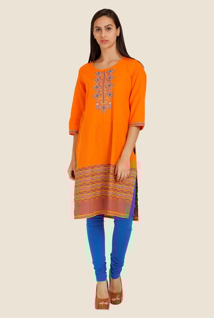 Aurelia Orange Embroidered Kurta Aurelia Orange Embroidered Kurta