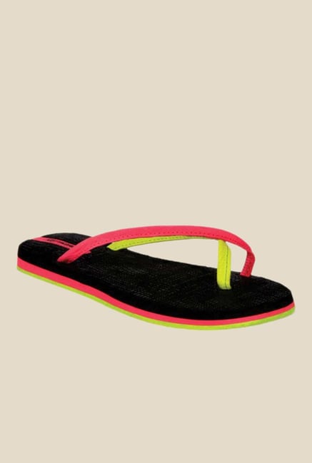 Solethreads Antonia Pink & Black Flip Flops Solethreads Antonia Pink & Black Flip Flops