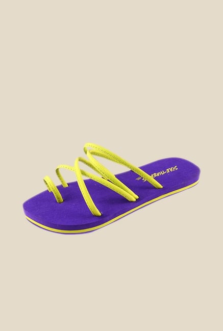 Solethreads Grazia Lime & Purple Flip Flops Solethreads Grazia Lime & Purple Flip Flops