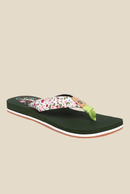 Solethreads Autumn White & Olive Flip Flops Solethreads Autumn White & Olive Flip Flops