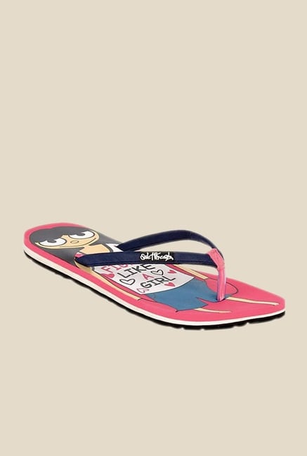 Solethreads Fighter Navy & Pink Flip Flops Solethreads Fighter Navy & Pink Flip Flops