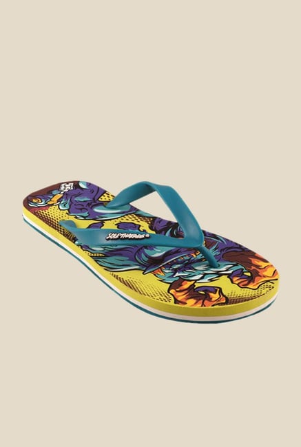 Solethreads Monster Teal Blue & Lime Flip Flops Solethreads Monster Teal Blue & Lime Flip Flops
