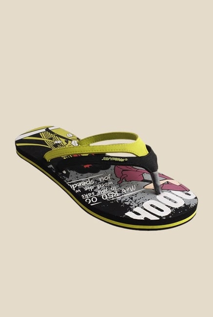 Solethreads In Time Black & Yellow Flip Flops Solethreads In Time Black & Yellow Flip Flops