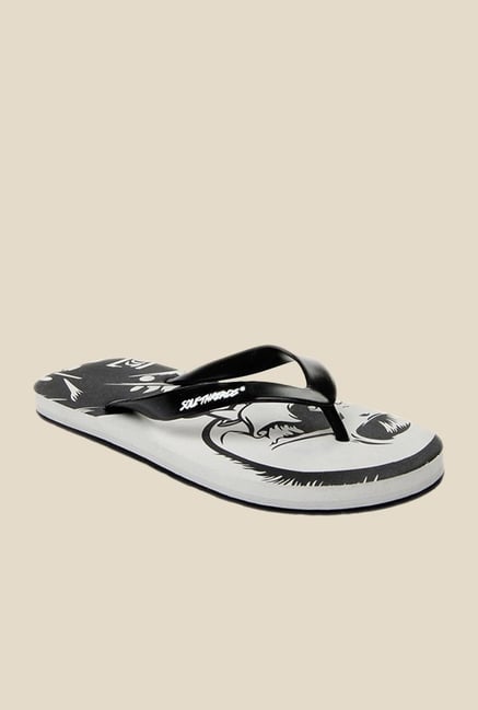 Solethreads Eagle Skull Black & Light Grey Flip Flops Solethreads Eagle Skull Black & Light Grey Flip Flops