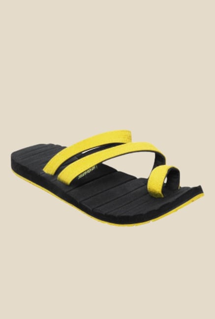 Solethreads Caesar Yellow & Black Flip Flops Solethreads Caesar Yellow & Black Flip Flops