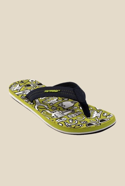 Solethreads Mafia Black & Lime Green Flip Flops Solethreads Mafia Black & Lime Green Flip Flops