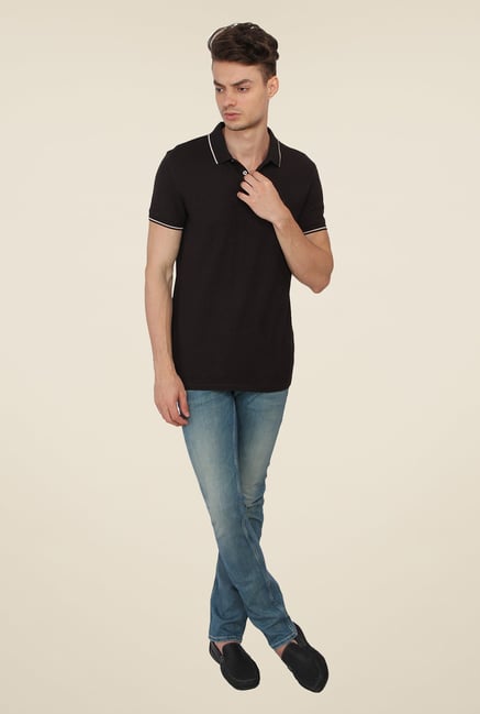 Calvin Klein Black Solid Polo T-Shirt Calvin Klein Black Solid Polo T-Shirt