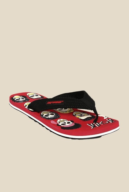 Solethreads Skull of Rock Black & Red Flip Flops Solethreads Skull of Rock Black & Red Flip Flops