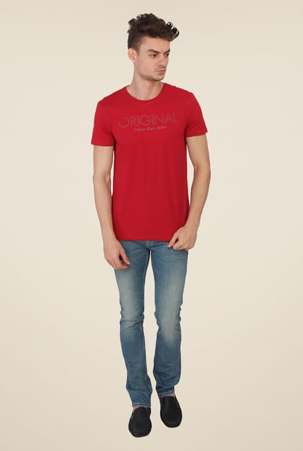 Calvin Klein Red Graphic Print T-Shirt Calvin Klein Red Graphic Print T-Shirt