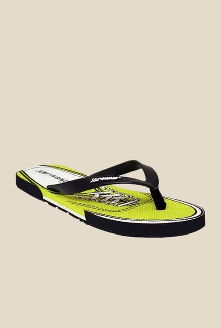 Solethreads Black & Lime Green Flip Flops Solethreads Black & Lime Green Flip Flops