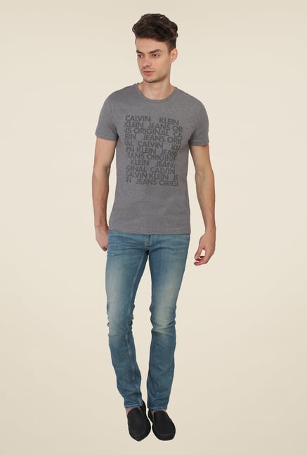 Calvin Klein Grey Graphic Print T-Shirt Calvin Klein Grey Graphic Print T-Shirt