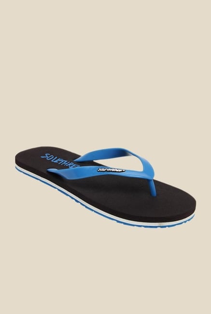 Solethreads St Basic Aqua Blue & Black Flip Flops Solethreads St Basic Aqua Blue & Black Flip Flops