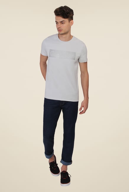 Calvin Klein Light Grey Graphic Print T-Shirt Calvin Klein Light Grey Graphic Print T-Shirt