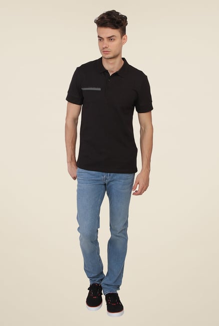 Calvin Klein Black Solid Polo T-Shirt Calvin Klein Black Solid Polo T-Shirt