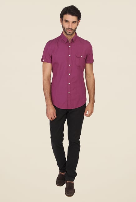 Calvin Klein Purple Solid Shirt Calvin Klein Purple Solid Shirt