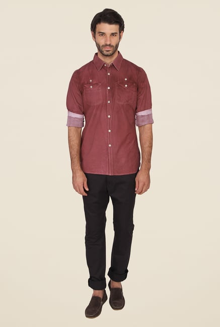 Calvin Klein Maroon Striped Shirt Calvin Klein Maroon Striped Shirt