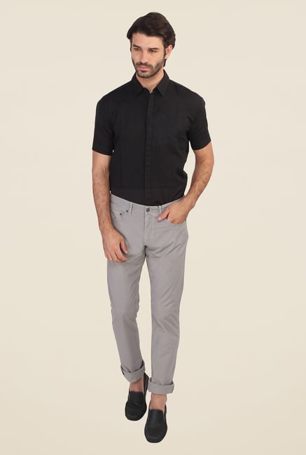 Calvin Klein Grey Solid Chinos Calvin Klein Grey Solid Chinos