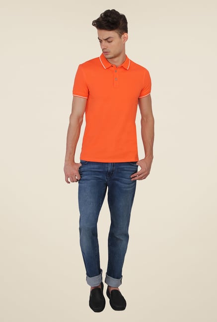 Calvin Klein Orange Solid Polo T-Shirt Calvin Klein Orange Solid Polo T-Shirt