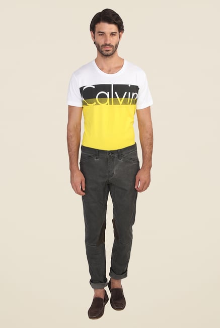Calvin Klein Grey Lightly Washed Solid Jeans Calvin Klein Grey Lightly Washed Solid Jeans