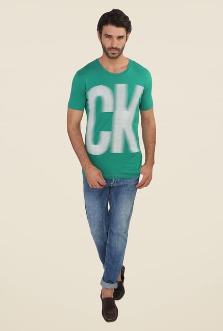 Calvin Klein Green Printed T Shirt Calvin Klein Green Printed T Shirt