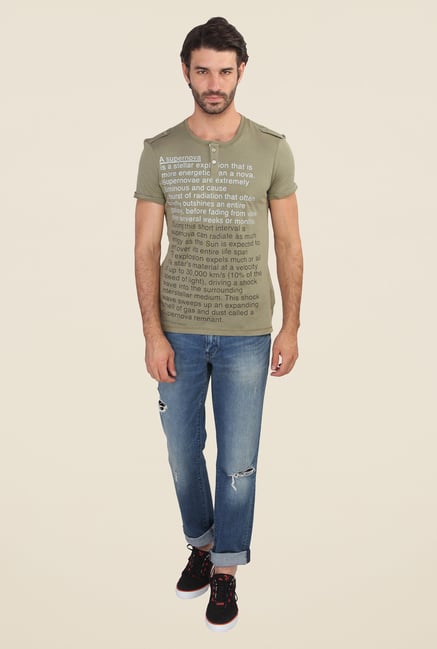 Calvin Klein Olive Printed T Shirt Calvin Klein Olive Printed T Shirt