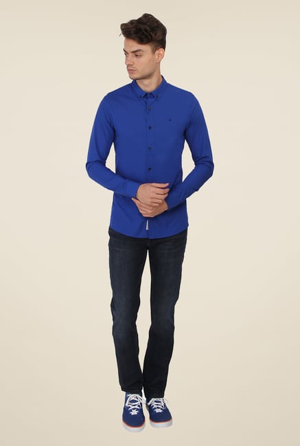 Calvin Klein Royal Blue Solid Shirt Calvin Klein Royal Blue Solid Shirt