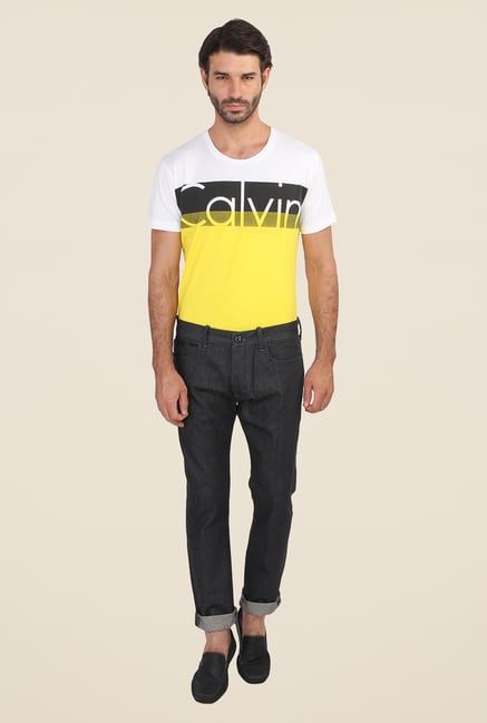 Calvin Klein Black Raw Denim Solid Jeans Calvin Klein Black Raw Denim Solid Jeans