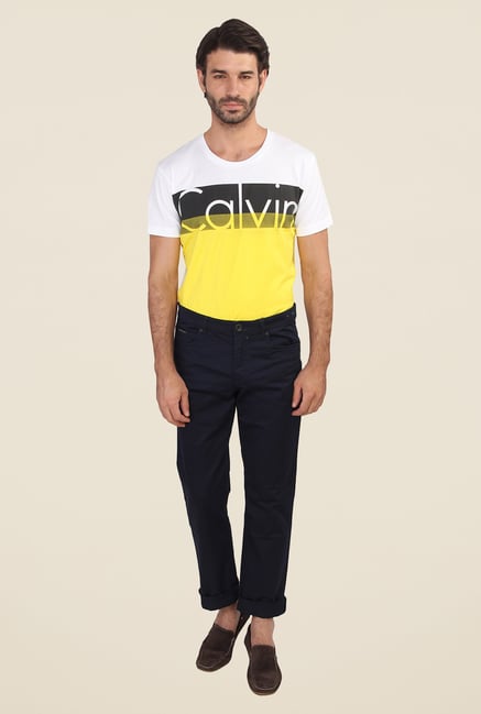 Calvin Klein Navy Raw Denim Solid Jeans Calvin Klein Navy Raw Denim Solid Jeans