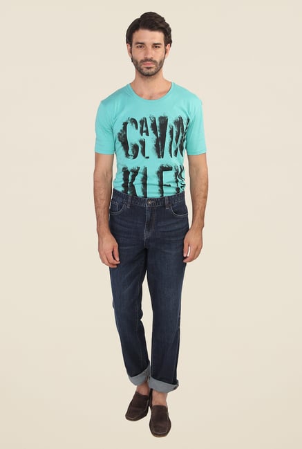Calvin Klein Blue Lightly Washed Solid Jeans Calvin Klein Blue Lightly Washed Solid Jeans