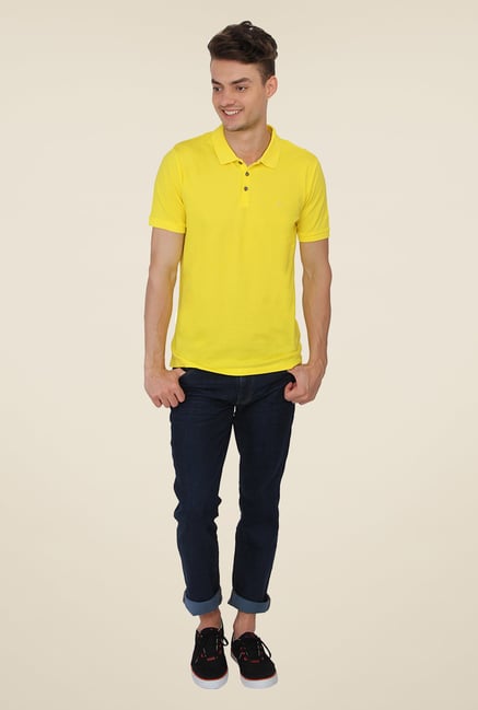 Calvin Klein Yellow Solid Polo T-Shirt Calvin Klein Yellow Solid Polo T-Shirt