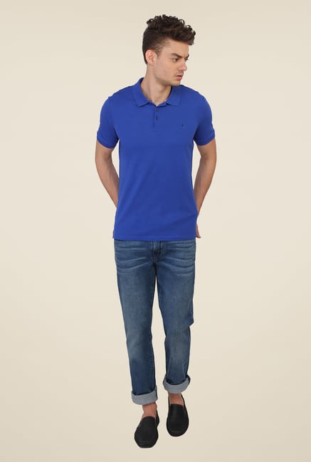 Calvin Klein Blue Solid Polo T-Shirt Calvin Klein Blue Solid Polo T-Shirt