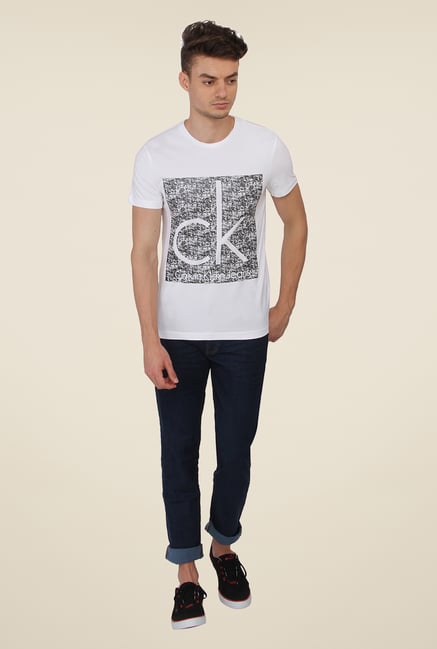 Calvin Klein White Graphic Print T-Shirt Calvin Klein White Graphic Print T-Shirt