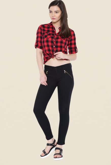 Kraus Black Ankle Length Denim Jeans Kraus Black Ankle Length Denim Jeans