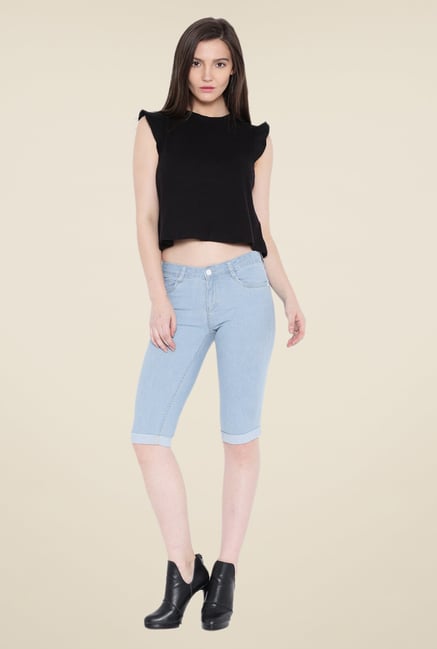 Kraus Light Blue Mid Rise Capris Kraus Light Blue Mid Rise Capris